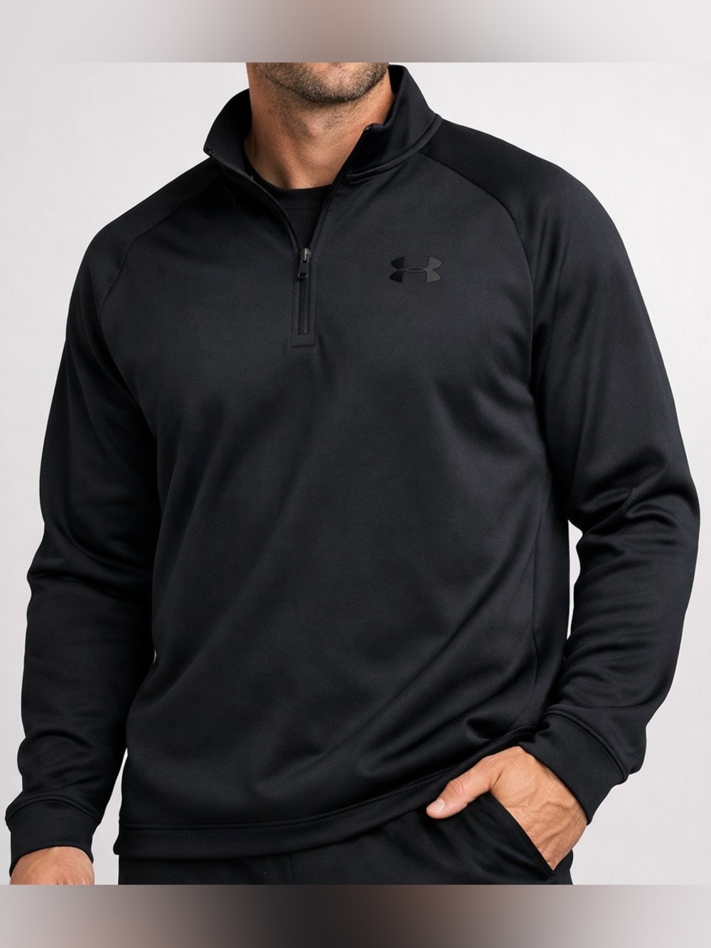 Under Armour Men's 2XL Black Quarter Zip Pullover Loose Fit Performance Fleece